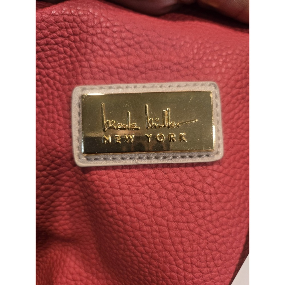 Nicole Miller New York Weekender Duffel Bag Fuchsia Cream NWT Travel Tote
